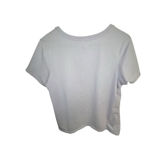 Pact Light Purple Basic Solid V-Neck Short Sleeve Cotton T-Shirt - Picture 4 of 5